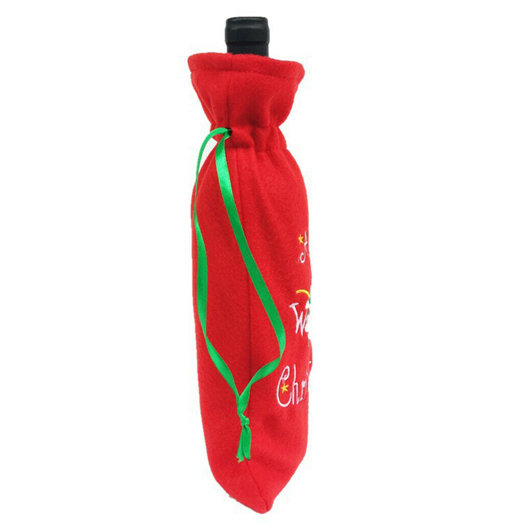 1 x Christmas Wine Bottle Cover Bags Christmas Table Dinner Decoration