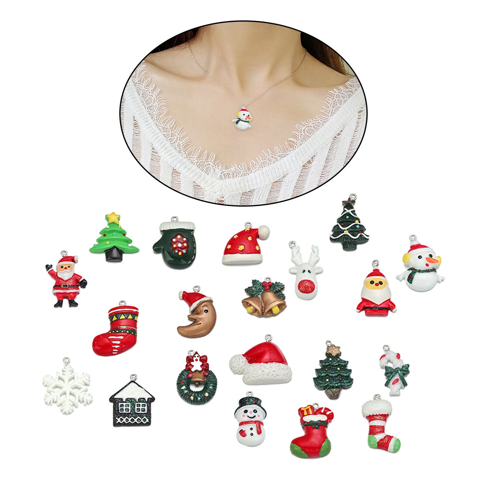 20 Pieces Charms Mini Christmas Styles Pendants for Jewelry Making Supplies