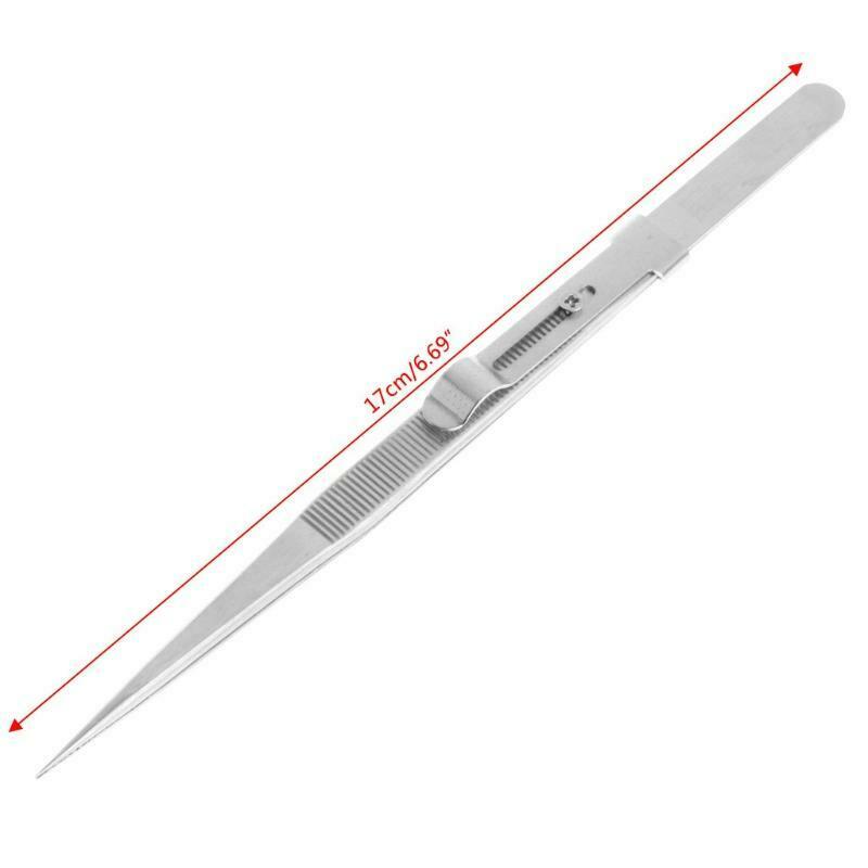Jewelry Tweezers Concave Groove Diamond Stainless Steel Adjustable Craft Tools