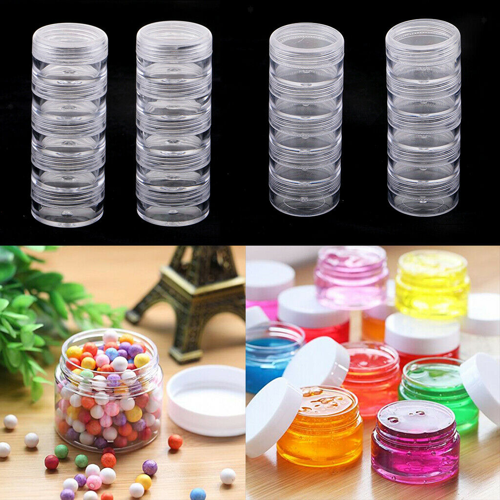 4X 2Set Stackable Beads Box Case Organizer w/ Screw Lids for Jewellery 95x36mm