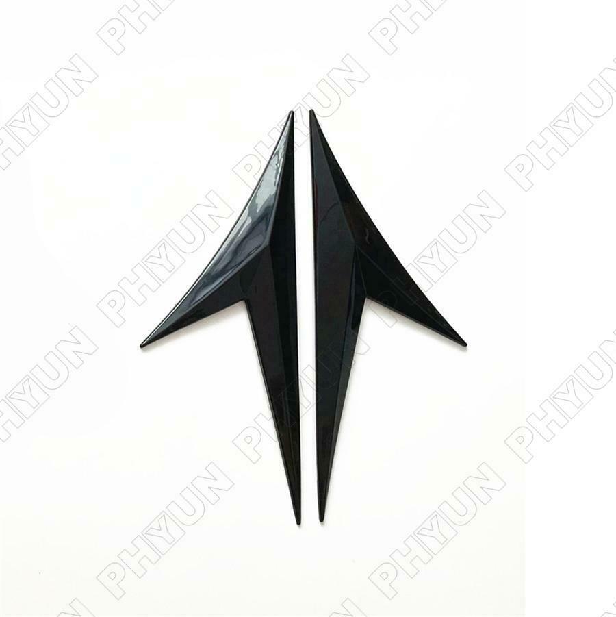 Car Side Wing Air Flow Fender Grill Intake Vent Trim Glossy Black Emble Stickers