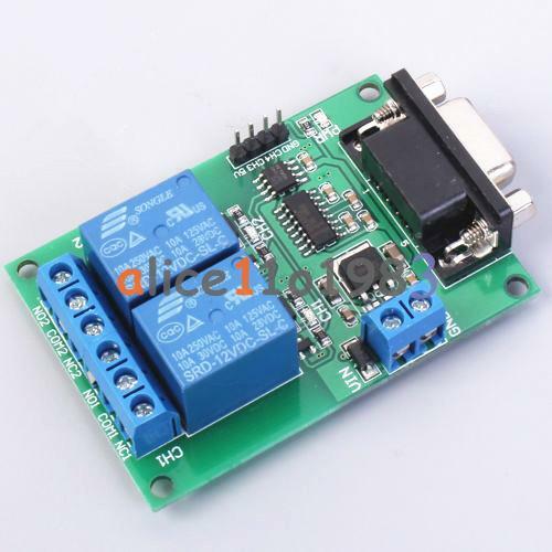 DC 12V 2CH RS232 DB9 Serial Relay Control Switch UART for PC Home Automation