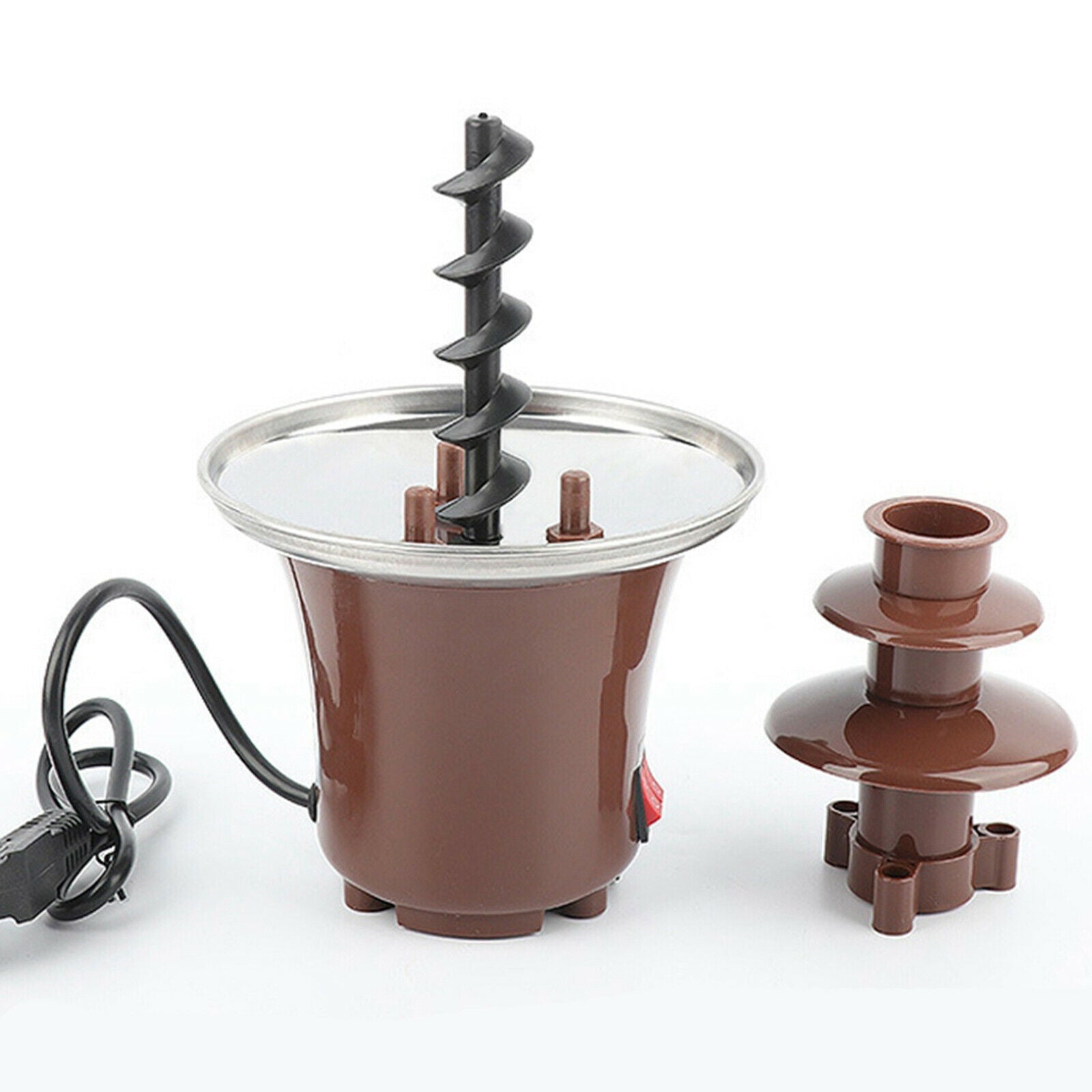 Chocolate Melt With Heating Fondue Fountain Machine 3 Tiers Hotpot Ranch