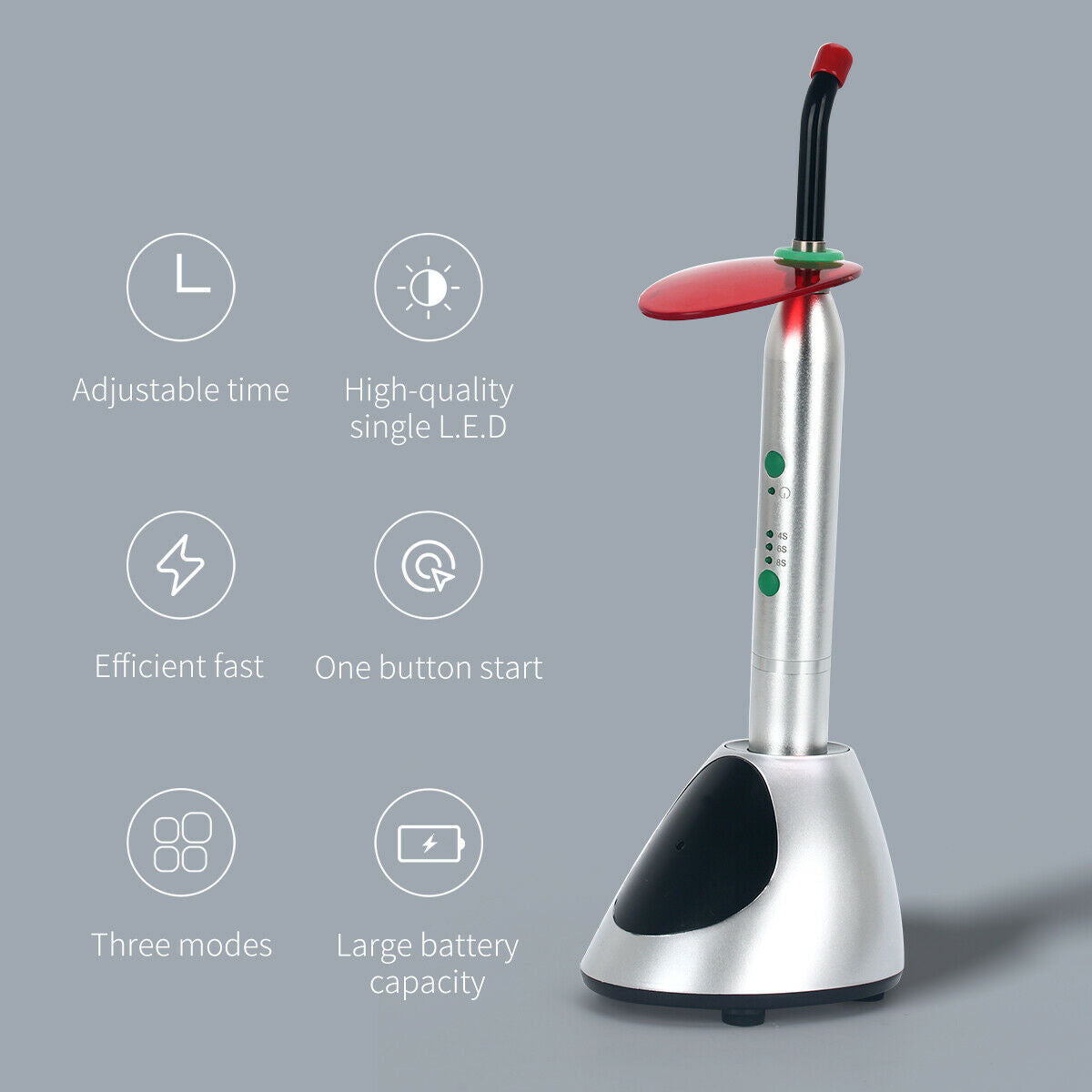 5X Dental Cordless Wireless LED Curing Light Lamp YS-C High Power 2700mw/c㎡
