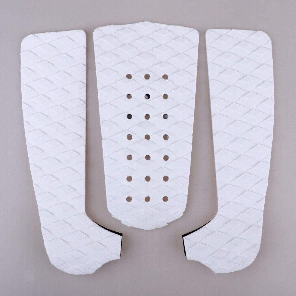 3X Premium Surfboard Traction Tail Pad White Stomp Mat Skimboard Deck Grips