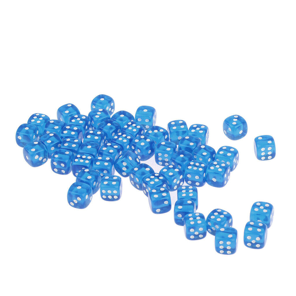 50pcs Acrylic D6 Six Sided Game Dice D&D TRPG Game Toys