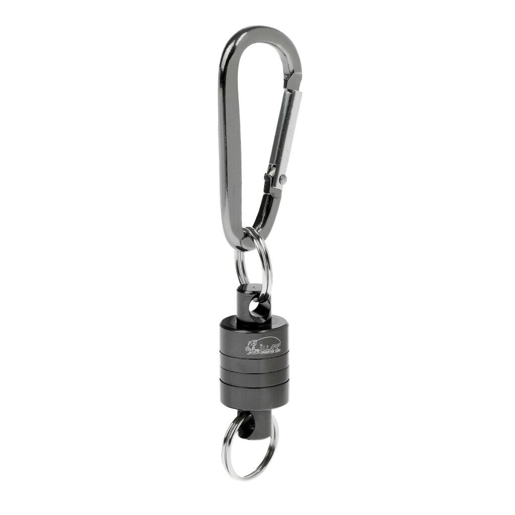 2 Pieces Magnetic Release Clip Landing Net Holder Fly Fishing Tool Gray