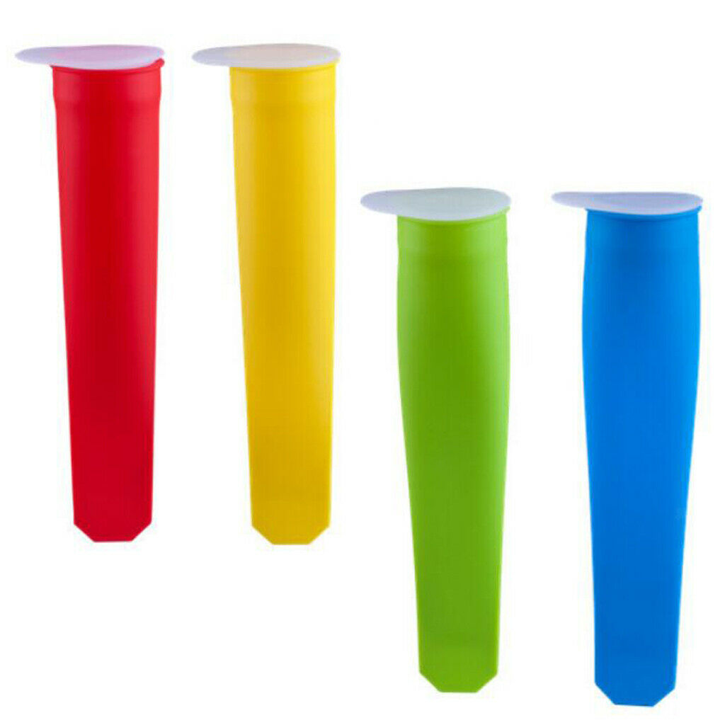 4 Packs Push-Up Frozen Stick Mould Lollies Maker Molds Container Holder