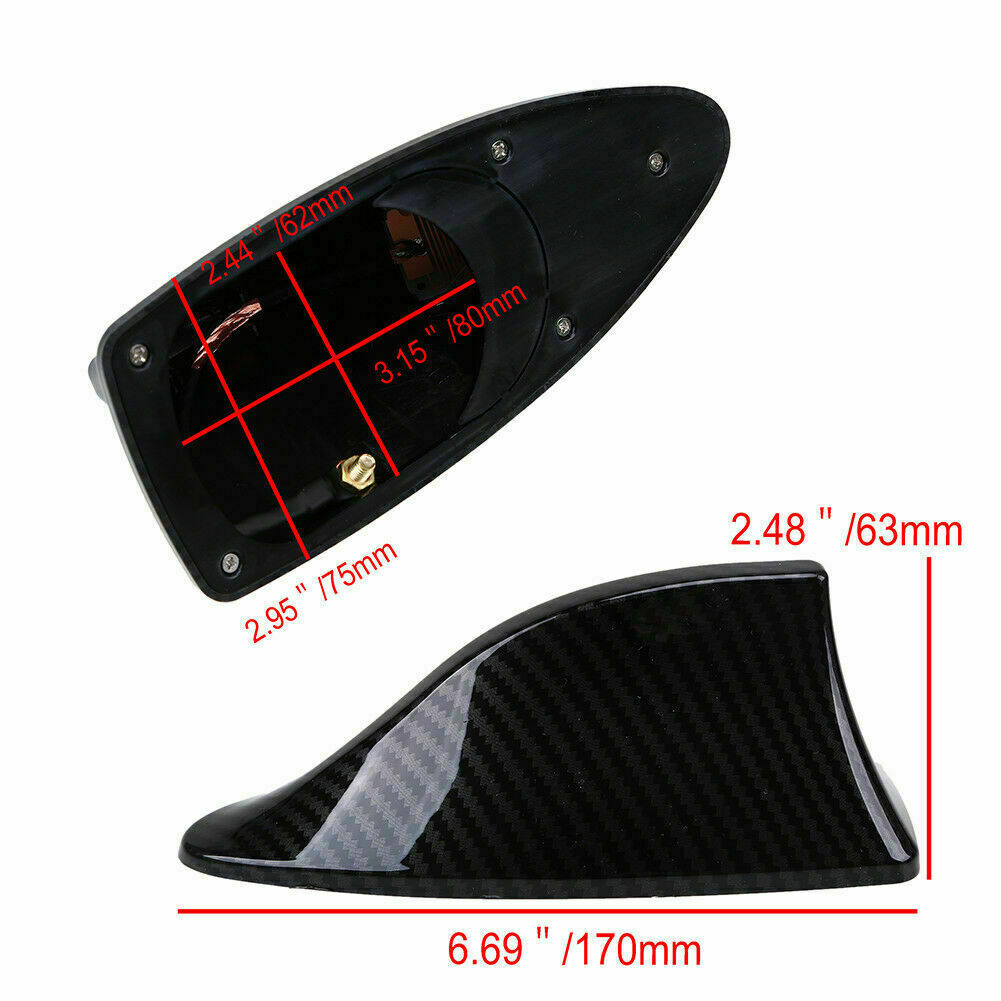 Carbon Fiber Shark Fin Roof Antenna Aerial FM/AM Radio Decoration Auto Universal