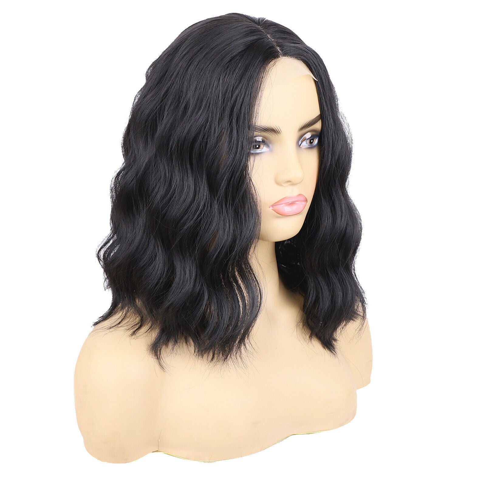 Short Wave BOB Hair Wigs for Black Women Middle Part Synthetic Lace Front Wigs