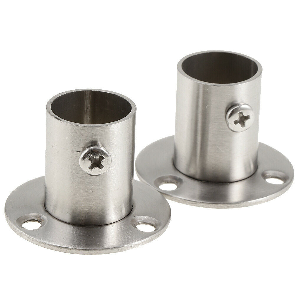 Hanging Garment Pipe Bracket Walk In Wardrobe Rail Ends Supports 42 x 30mm