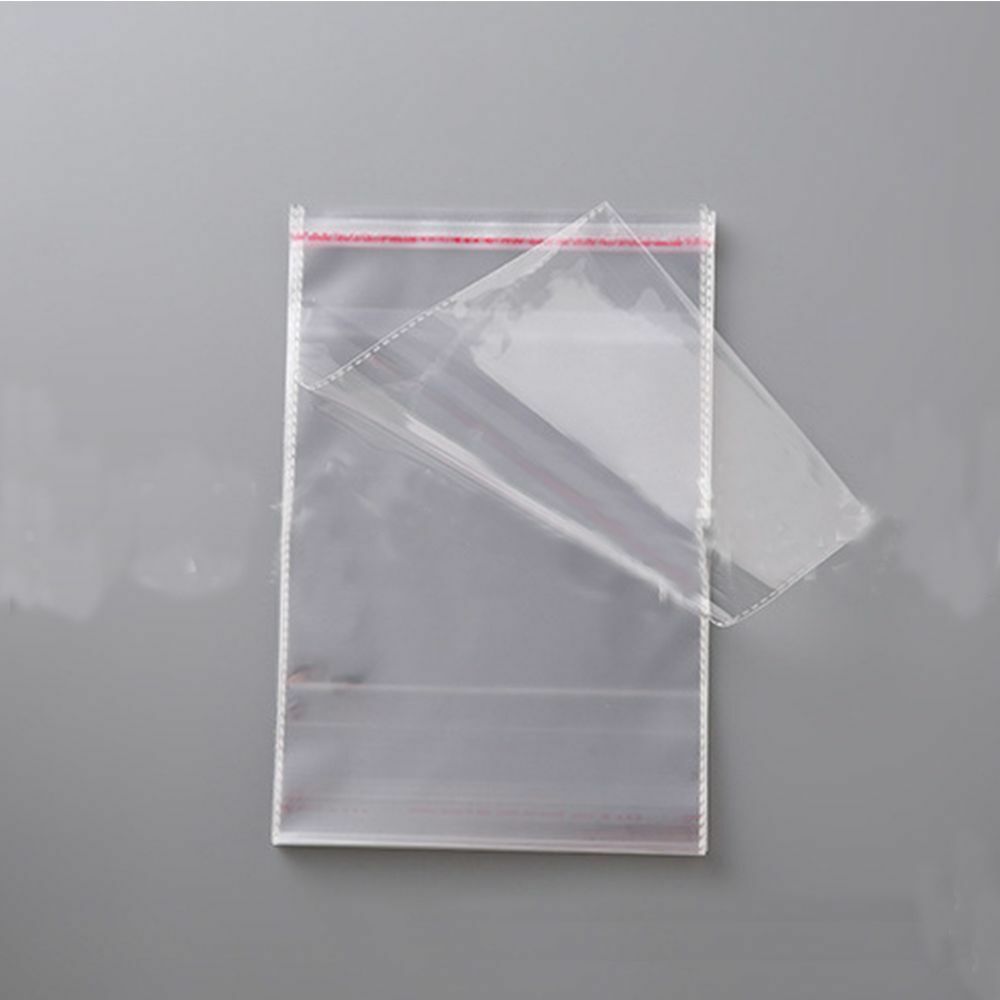 100pcs 8cmx12cm Self Adhesive Plastic Bag Clear Jewelry Packaging 3.1"x4.7"