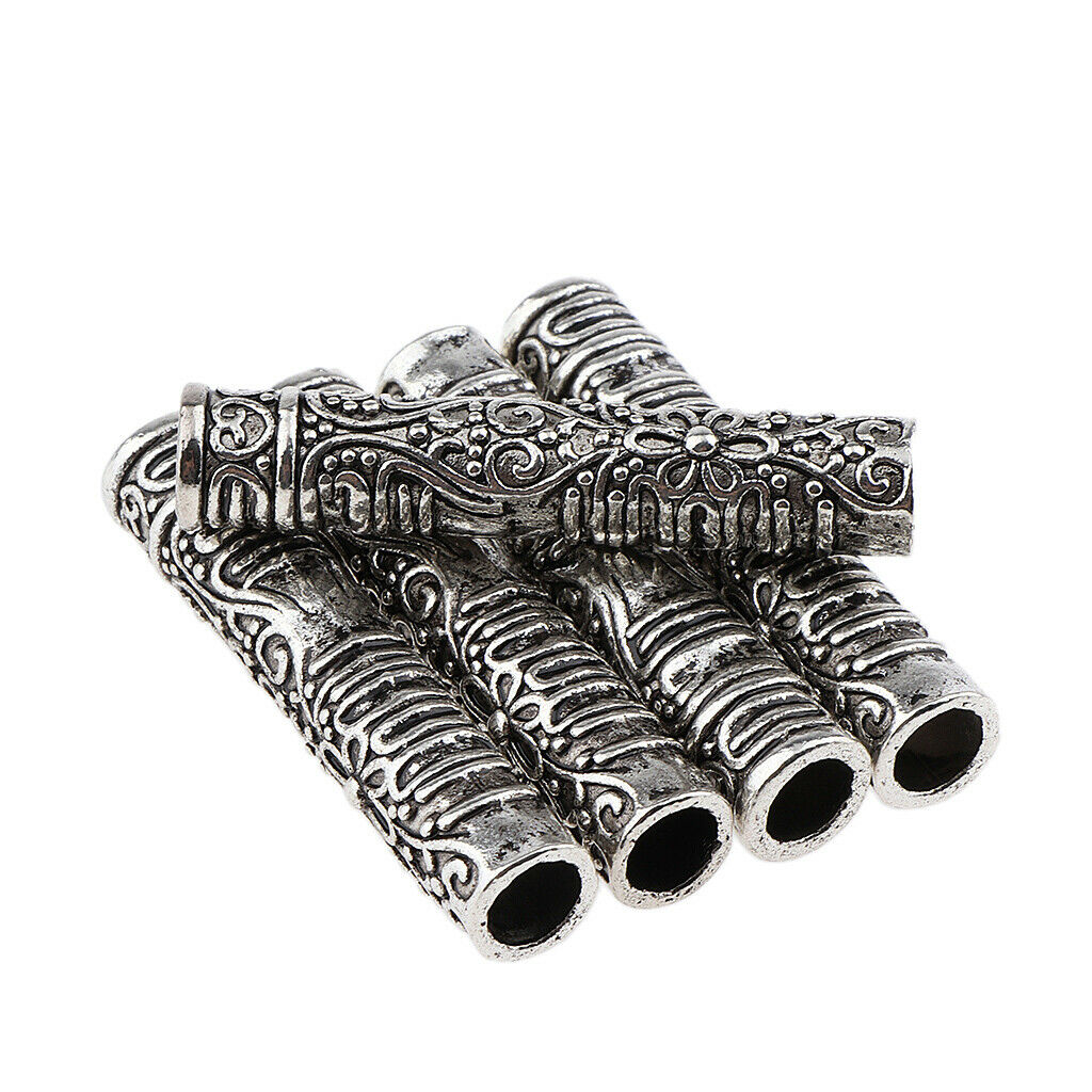 10x Long Hair Cuffs Alloy Dreadlock Beads For DIY Hairstyle Braids Ponytail