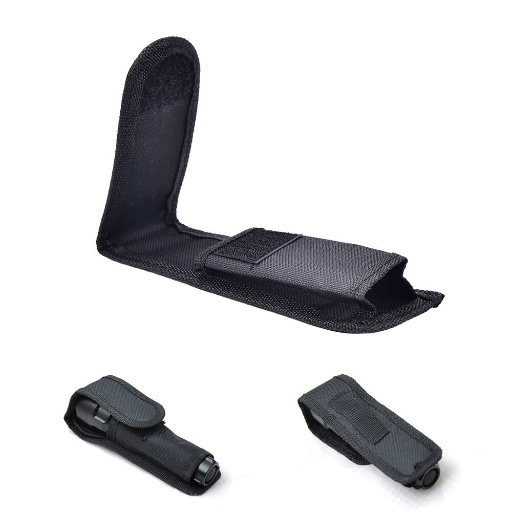 Nylon holster holder belt pouch case for led flashlight torch light black.l8