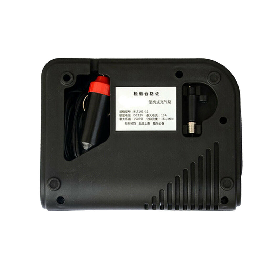 Electric Air Compressor Tire Inflator Black ABS
