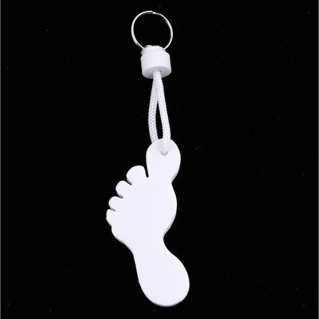 5X Foot Shaped Foam Safety Floating Keyring for Boating Yachting Sailing White