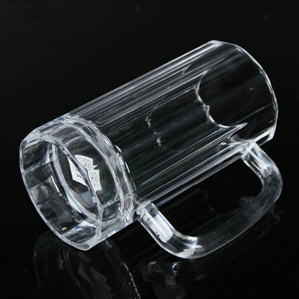 2Pcs Clear Acrylic Shatterproof Durable Unbreakable Drinking Beer Mug 520ml