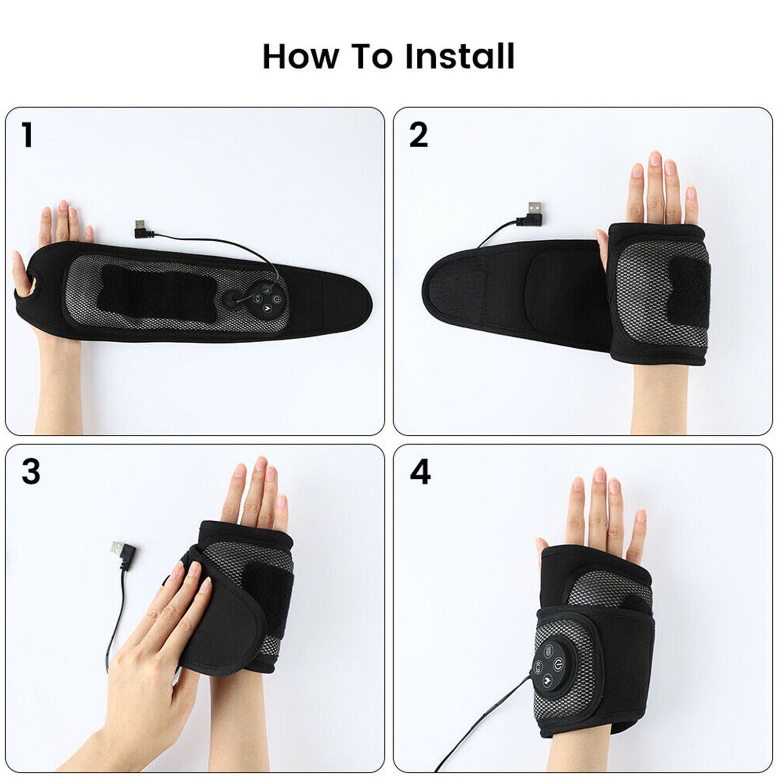 Electric Hand Massager Palm Finger Massage Heating Air Compression Massager