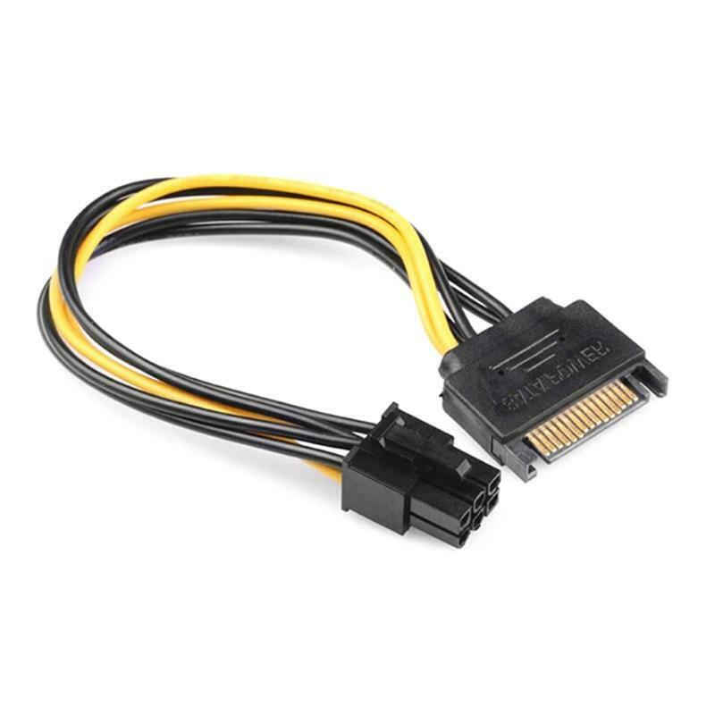 7.87in Sata 15pin Power to 6pin Graphics Power Supply Cord SATA to PCI-e 6 Pin