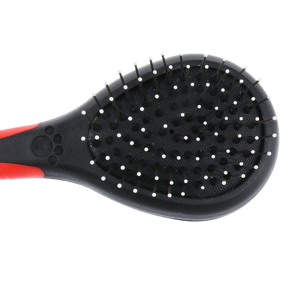 2-Sided Plastic Pet Hair Brush Dog Cat Hair Comb Slicker Grooming Rake S
