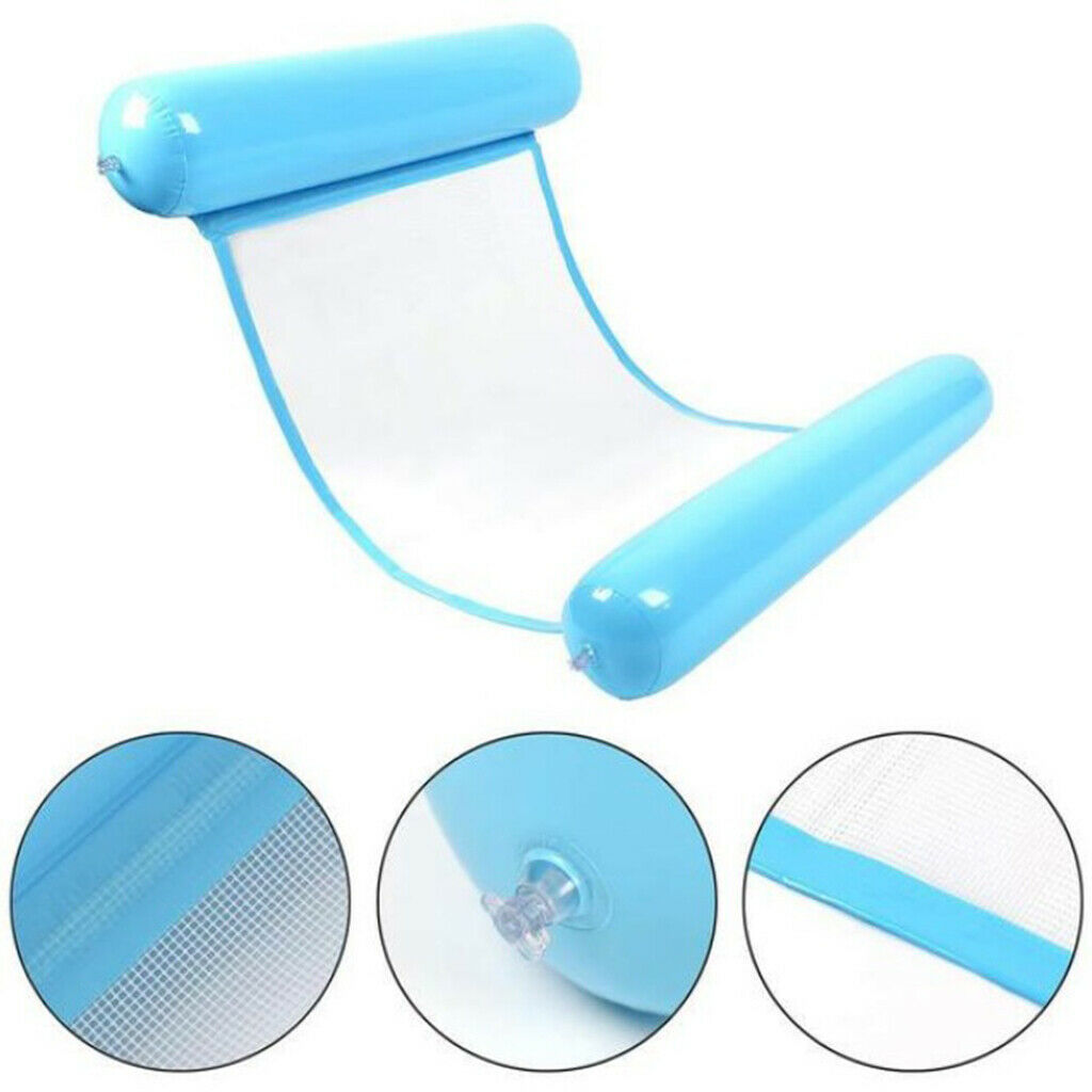 2 Pieces Durable Pool Inflatable Bed Water Floating Hammock Funny Net Mat