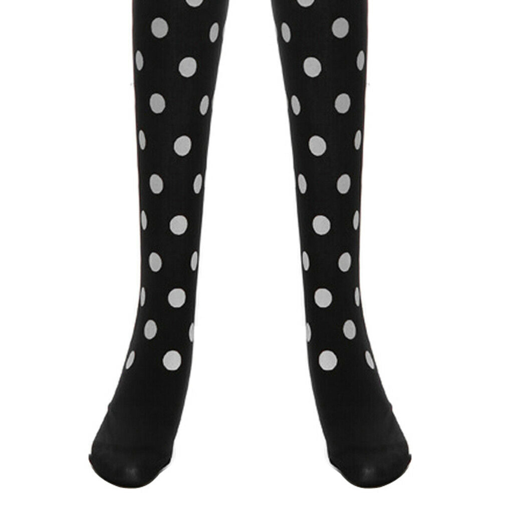 Women Halloween Thigh High Long Stockings Over Knee Costume White Dot