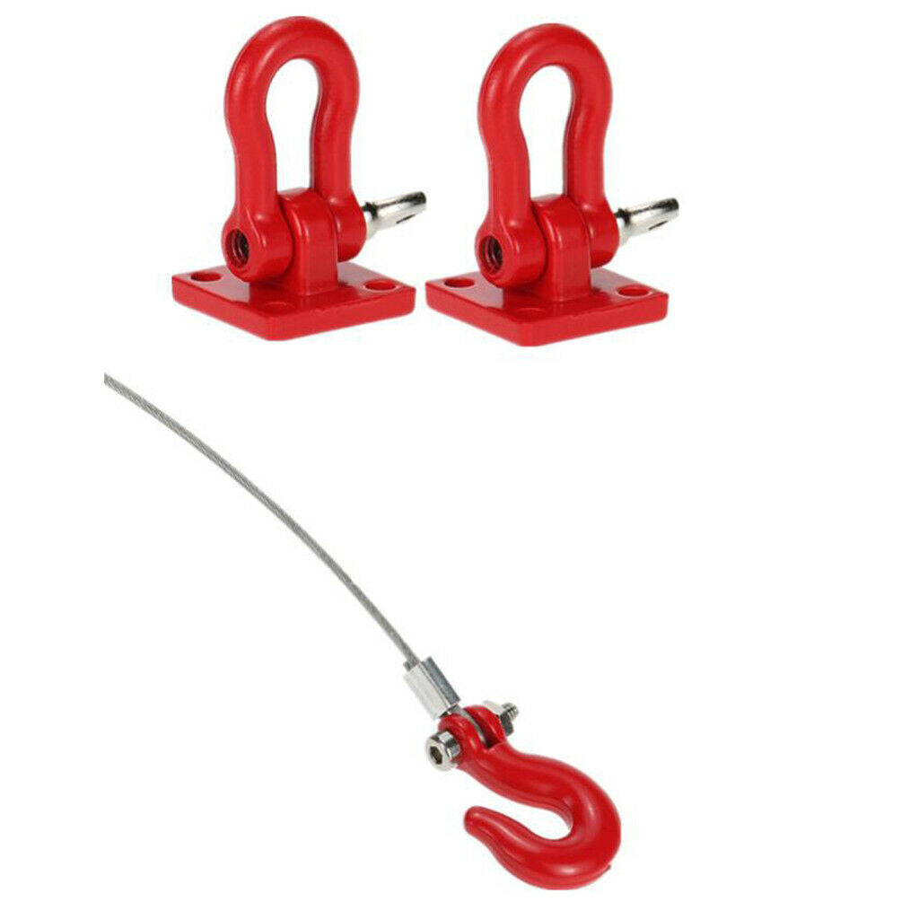 1/10 RC Car Tow Hook Trailer Chain Rope+Tire Rack Holder for Axial SCX10 D90