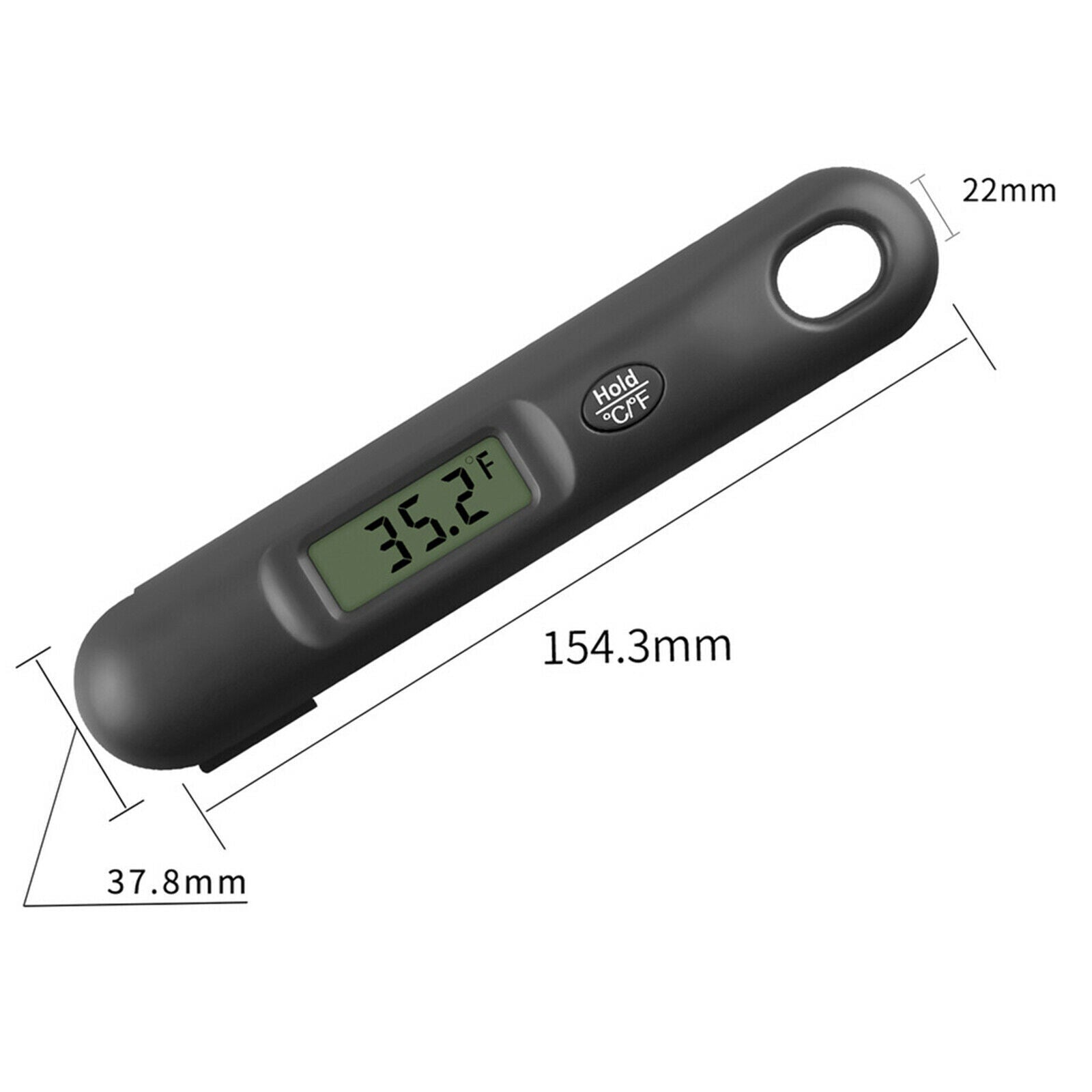 Thermometer Digital Temperature Food Probe Instant Read LCD Display Black