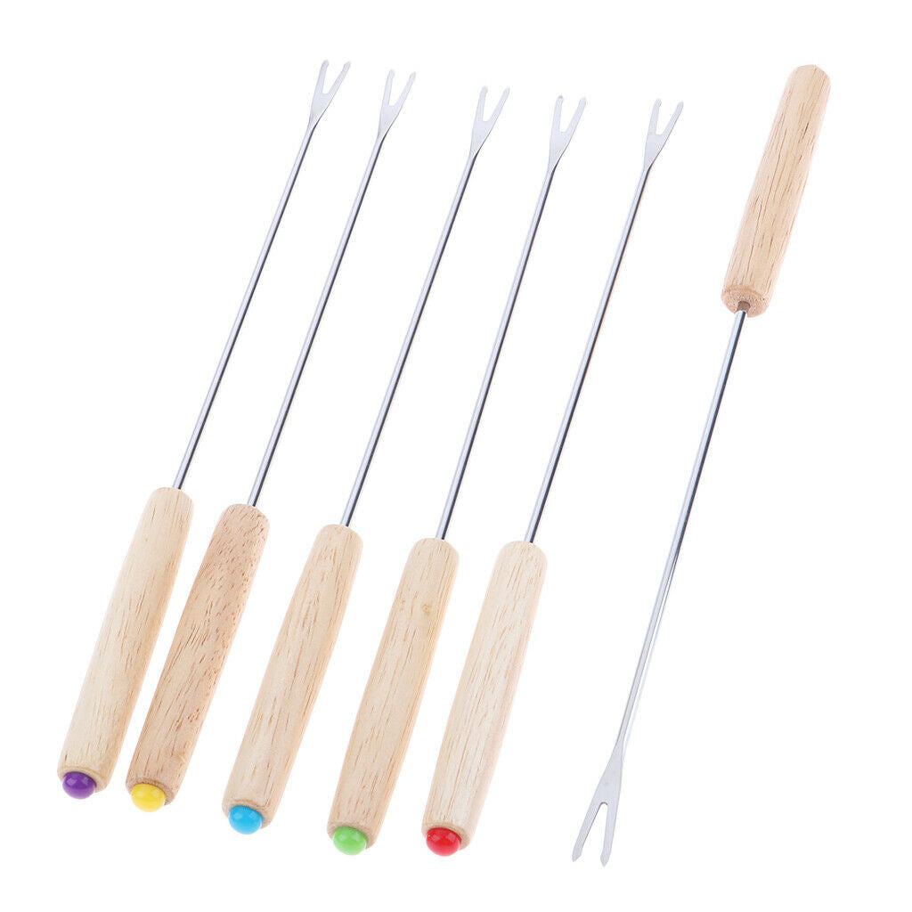 Reusable Fondue Forks with Heat Resistant Handle, Food Grade Cheese Chocolate