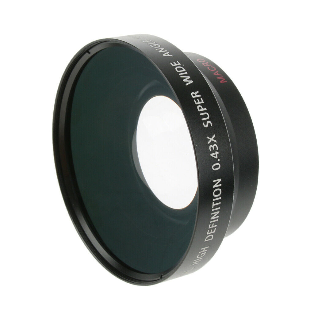 62mm 0.43x Wide Angle Macro Lens for Canon Nikon Sony Digital Camera - Bla