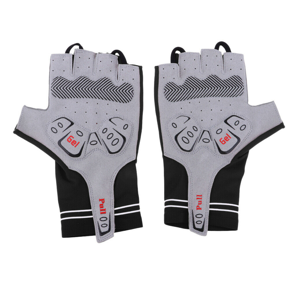 Summer Breathable Cycling Motorcycle Half Finger Gel Padded Gloves S Black