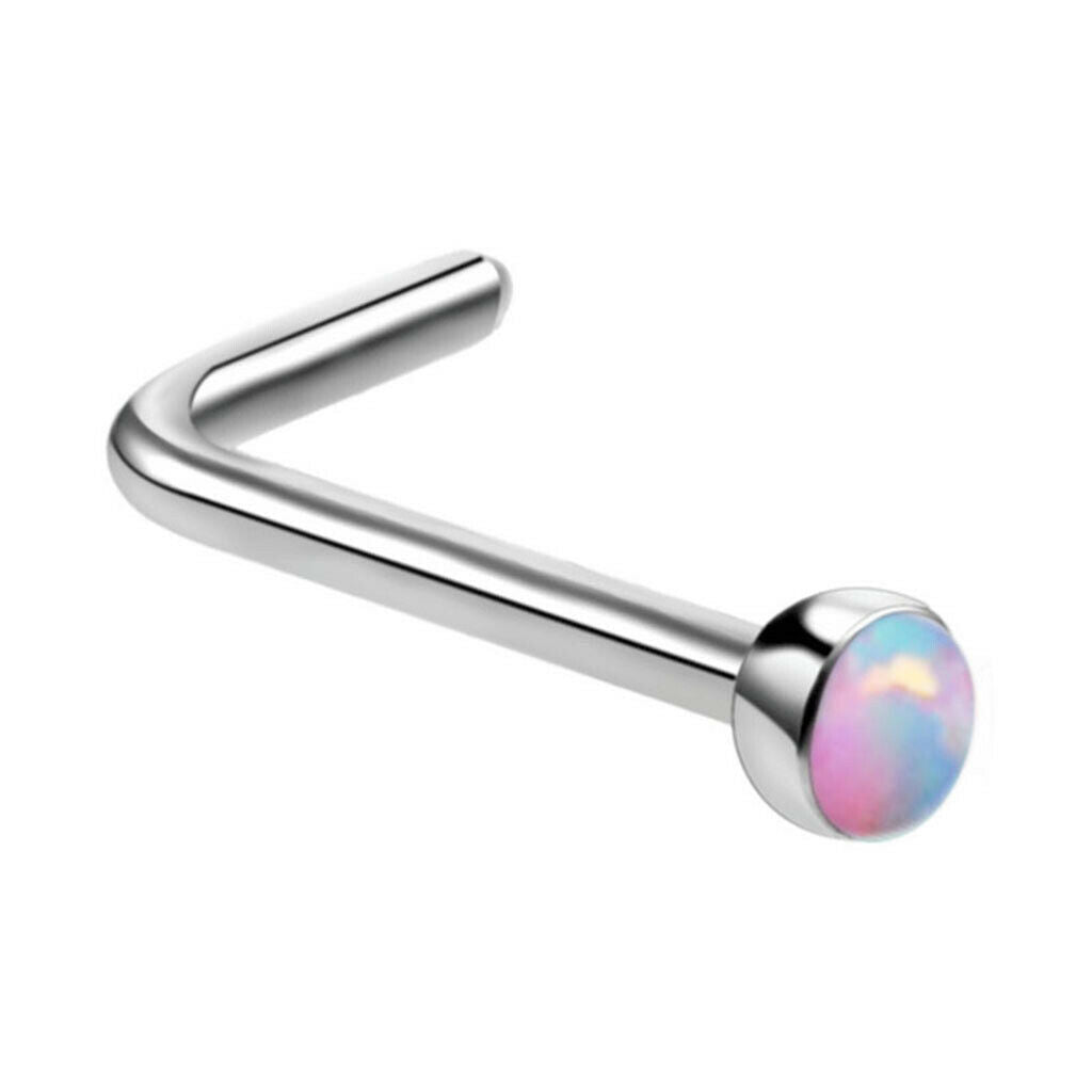 5 Piece/Pack Hypoallergenic Titanium Steel L Shaped Band Nose Ring Curved Bar