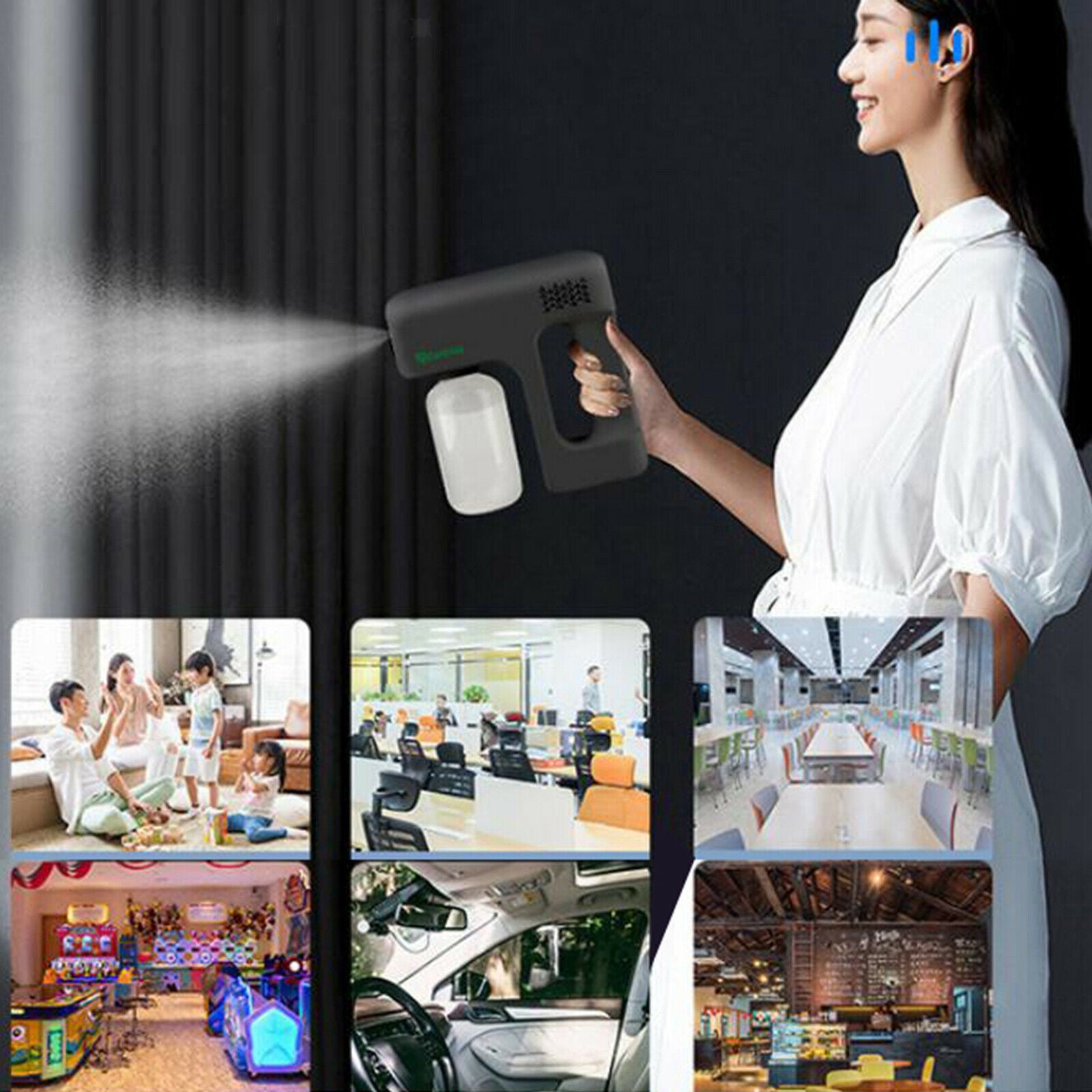 400ml Home Car Salon Portable Fogger Machine Nano Steam Spray Guns Black