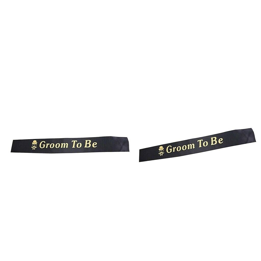2 Pieces Fabric Groom to Be Sash Band 63x3.74inch Bachelor Party Supplies