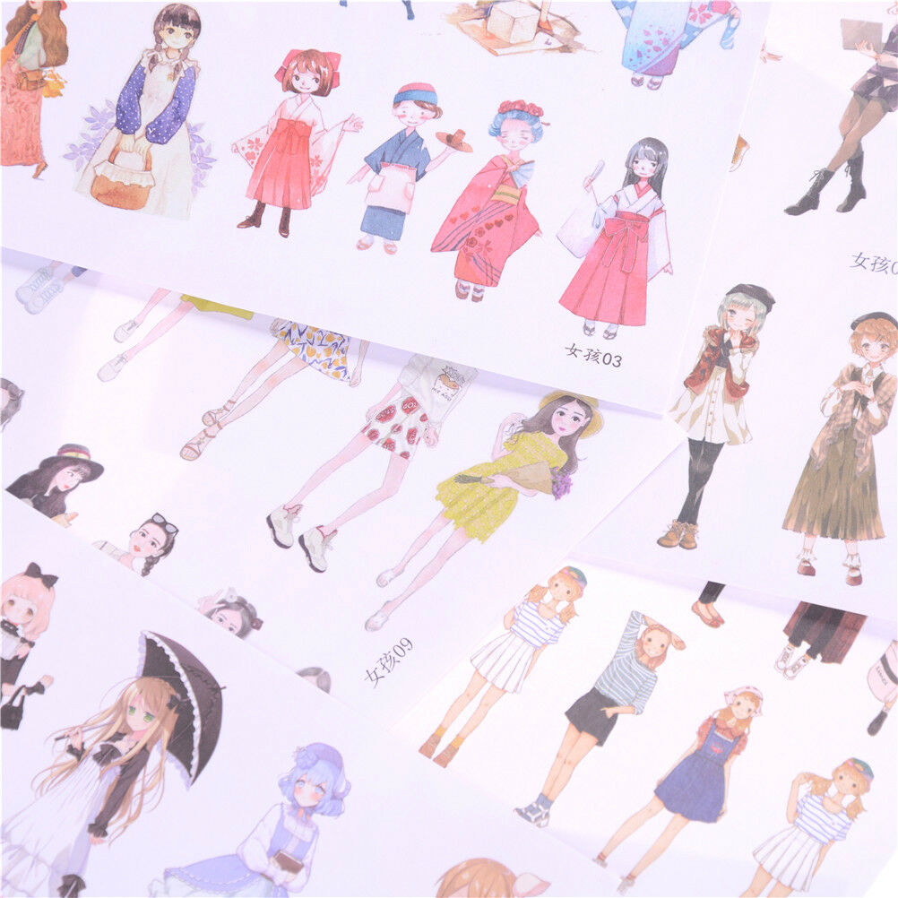 2Sheets Lovely Fashion Girls Diary Scrapbook Decoration DIY Stickers Toys .l8
