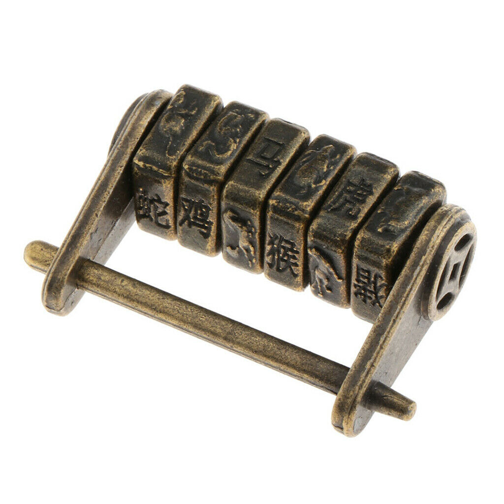 Handmade Padlocks Combination Lock Key Jewelry Box Collectibles Zodiac