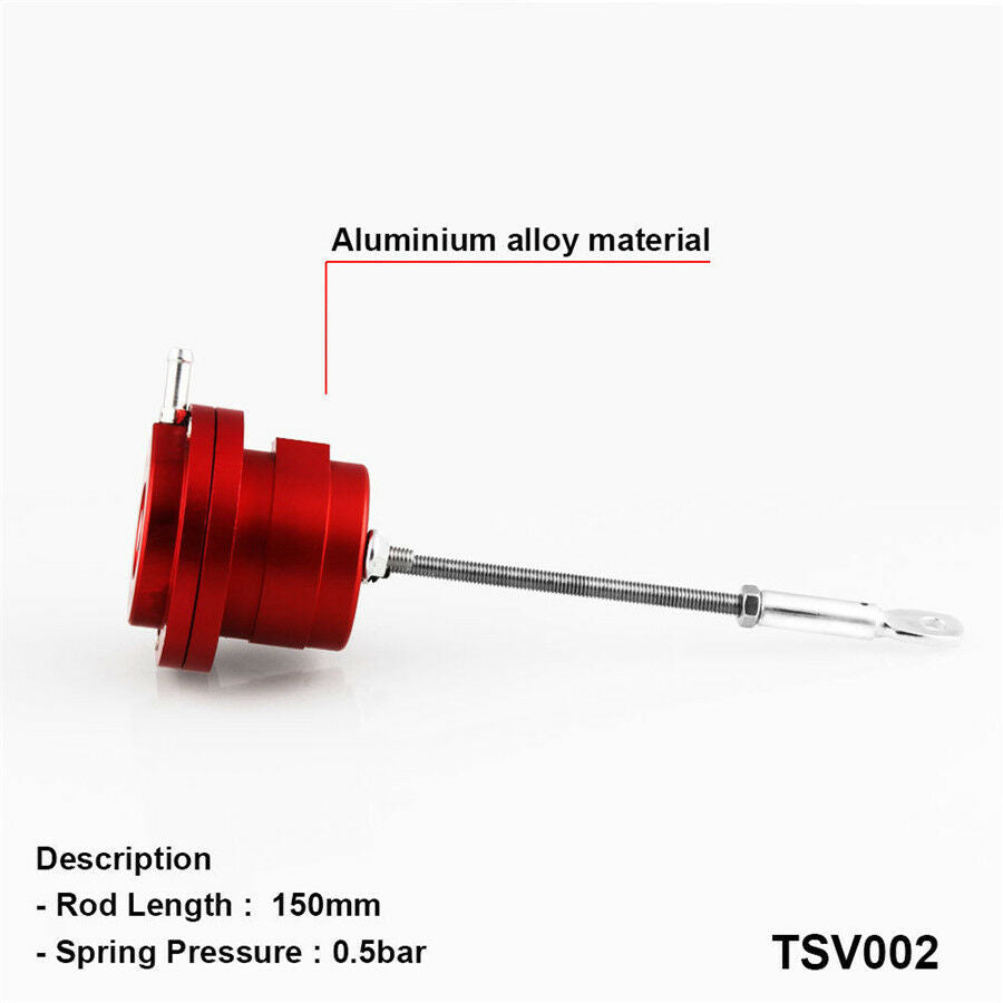 Universal Aluminum Alloy Red Turbo Adjustable Wastegate Actuator & Rod w/ Spring