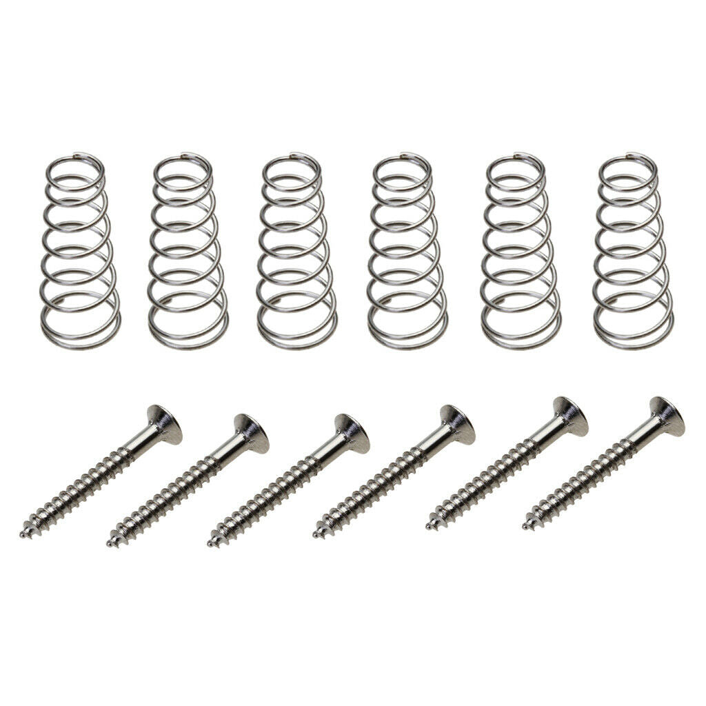 6pcs Chrome Guitar  Pickup Mounting Screws And Springs For Guitars