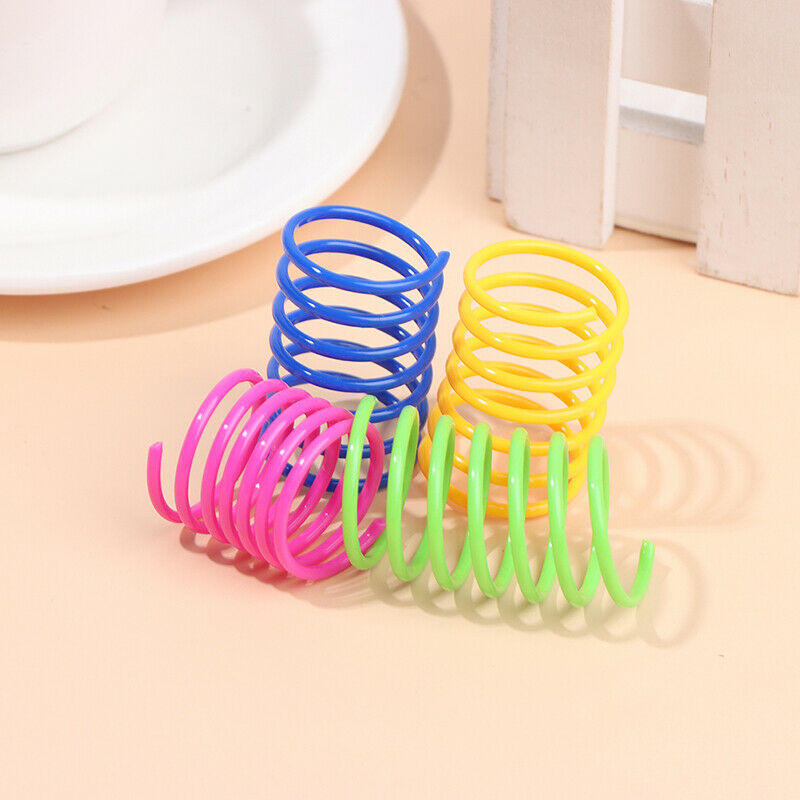 Colorful Cat Spring Toys Plastic Springs Cat Play Toys For Cat Pet Access.l8