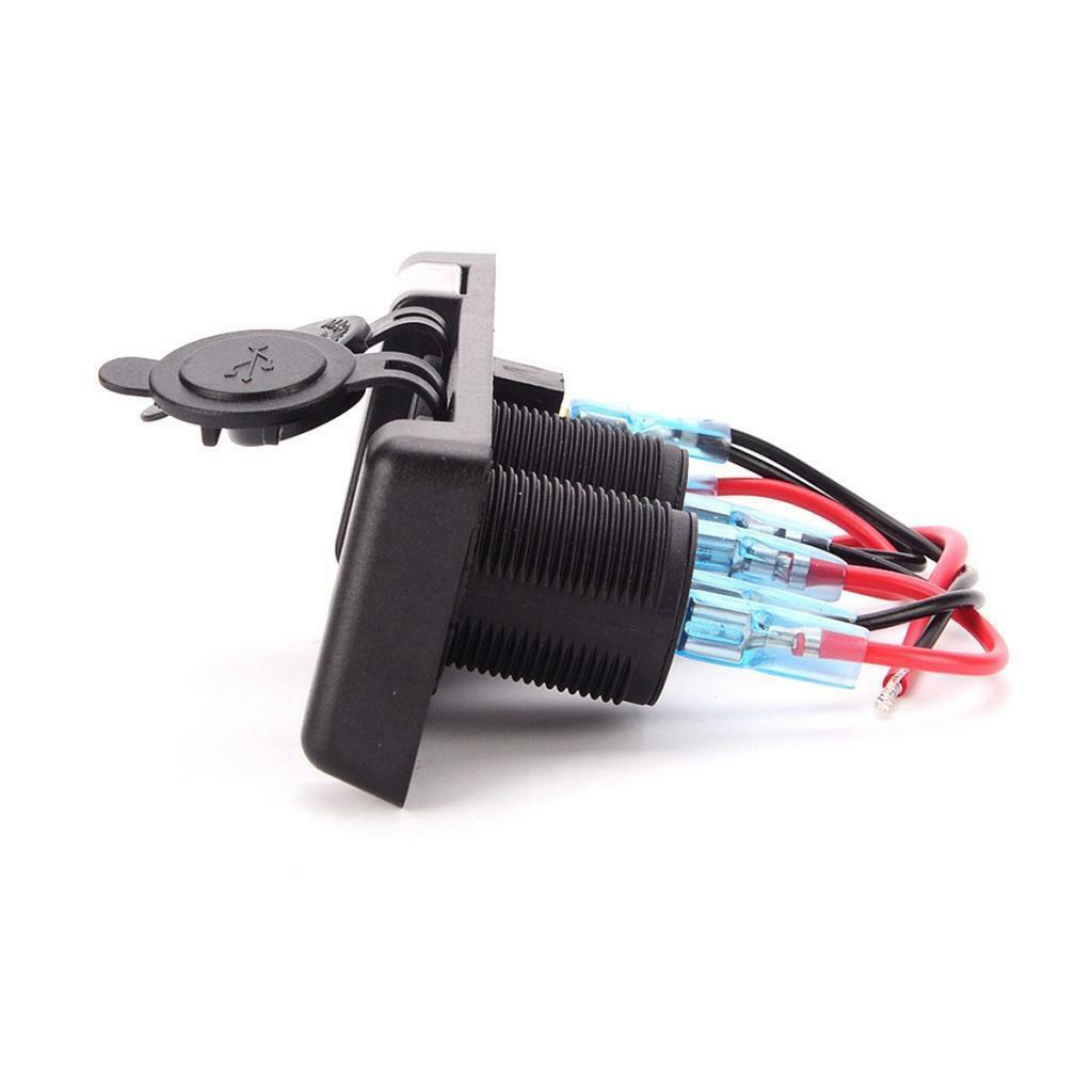 Universal Charging Socket Cigarette Lighter 12V USB for ATV Motorcycle