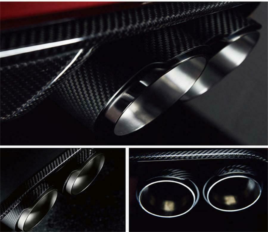 Glossy Carbon Fiber Car Exhaust Tips Muffler Inlet 2.8" Outlet 3.5" Universal 1x