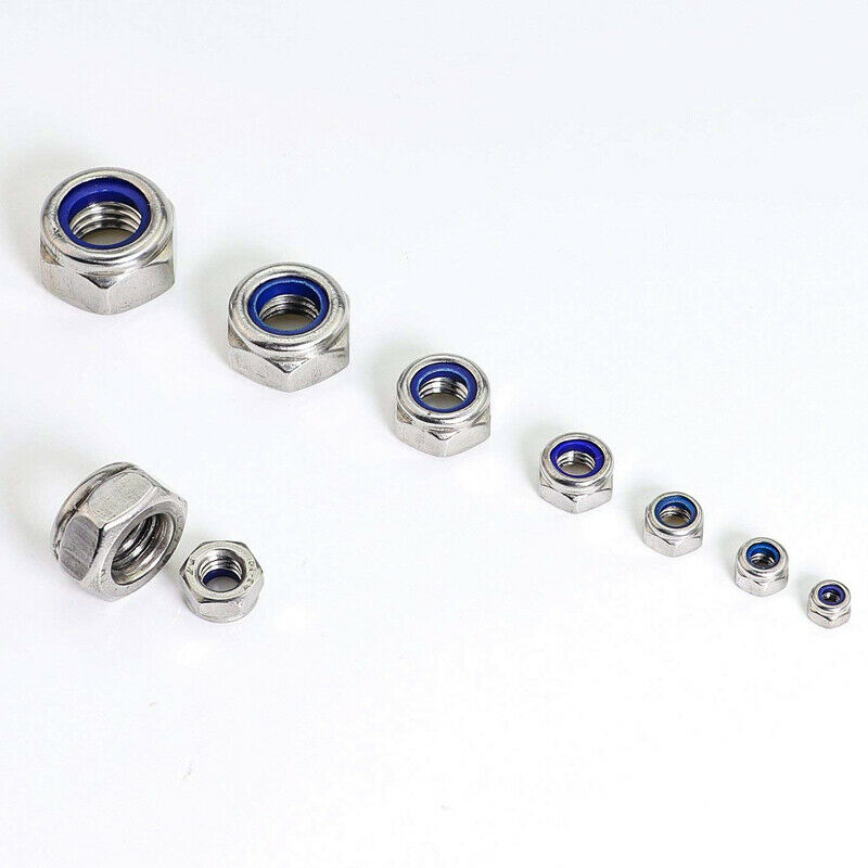 M3 M4 M5 M6 M8 M10 M12 Stainless Steel Nylon Insert Lock Nut Combination 165Pcs