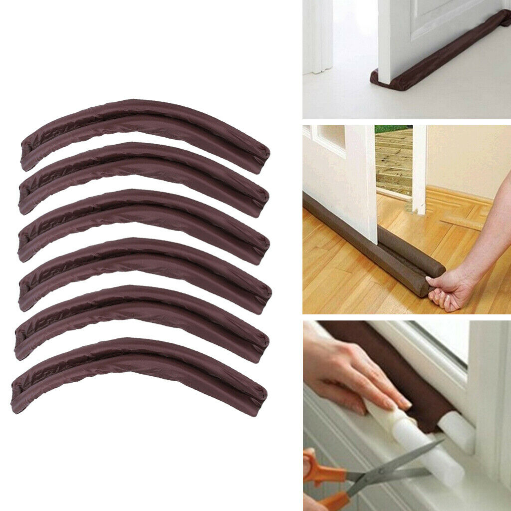 Set of 6 Simple Design Under Door Draft Blocker Dustproof Door Window Garage