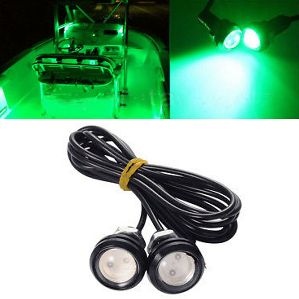 Green LED BOAT PLUG LIGHT GARBOARD BRASS DRAIN 3/4" NPT MARINE UNDERWATER FISH