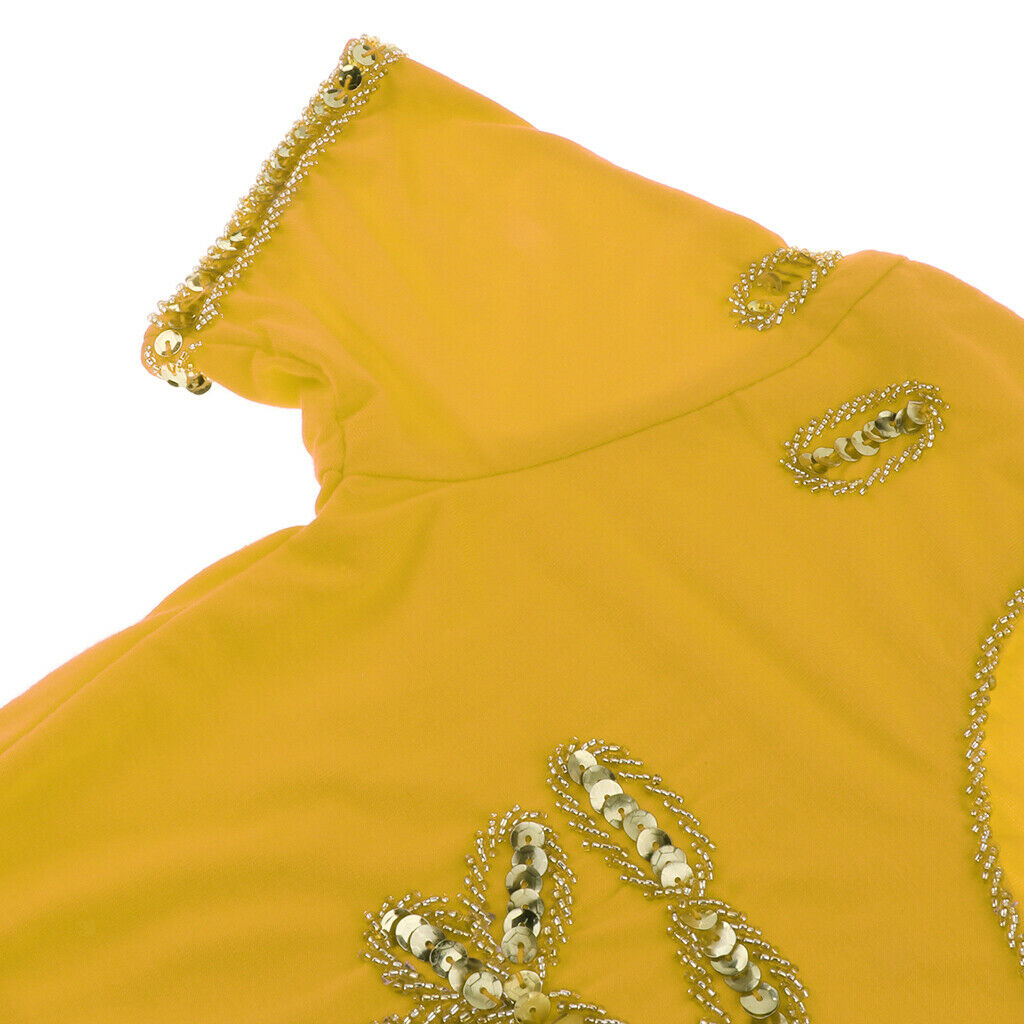 Yoga Belly Dance Tops Scoop Neck Crop Top Dance Performance Costume  Yellow