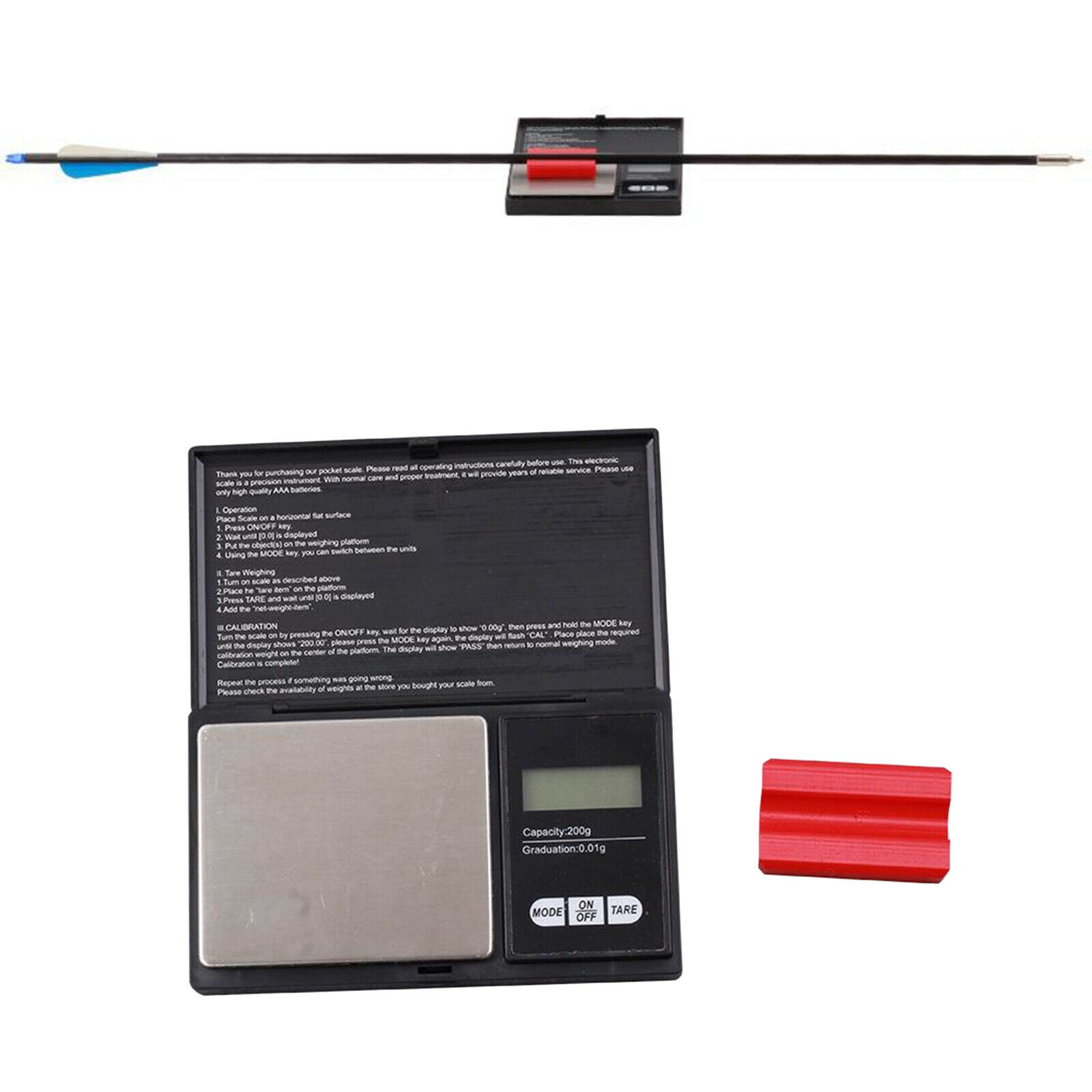 Archery Arrow Scales Weighs in Grains or Grams Comes Complete w/ Arrow rest