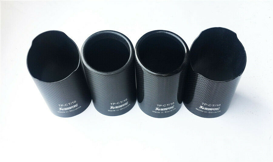 Car Carbon Fiber Exhaust Cover Tails Rear Silencer Tip Pipe End 76mm / 3 Inch