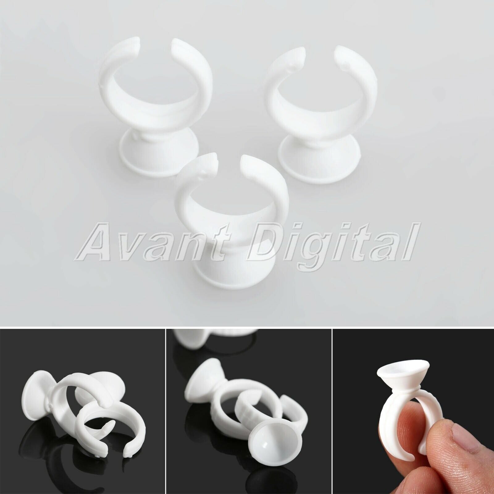 50X White Plastic Disposable Tattoo Ink Holder Cups for tattoo/permanent makeup