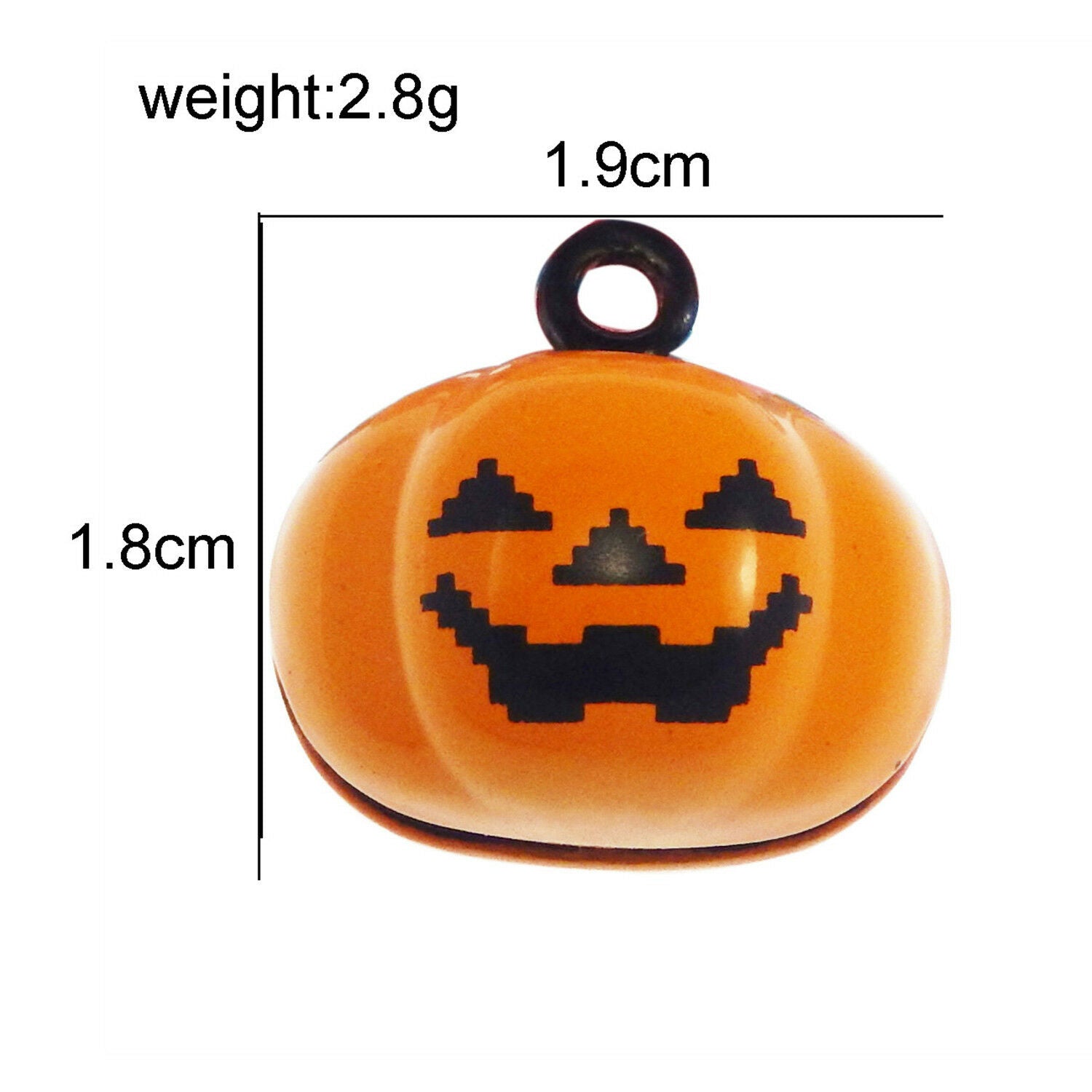 5pcs Orange Color Halloween Pumpkin Bells Alloy Pendants Charms Jewelry 53561