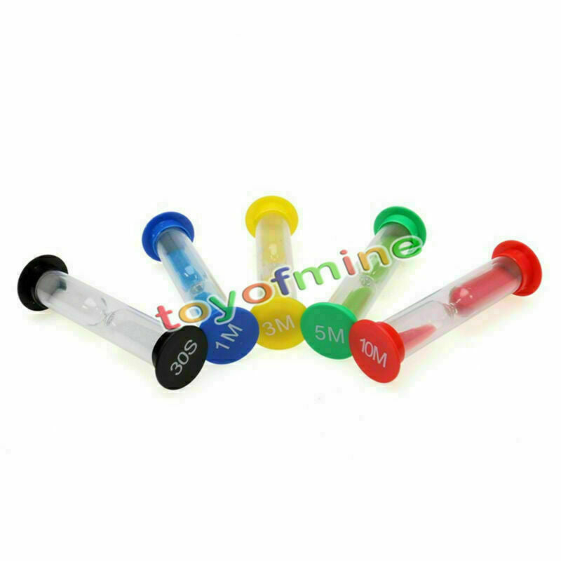 5x 30s/1/3/5/10 Minute Hourglass Colorful Frame Sand Glass Sandglass Timer Clock